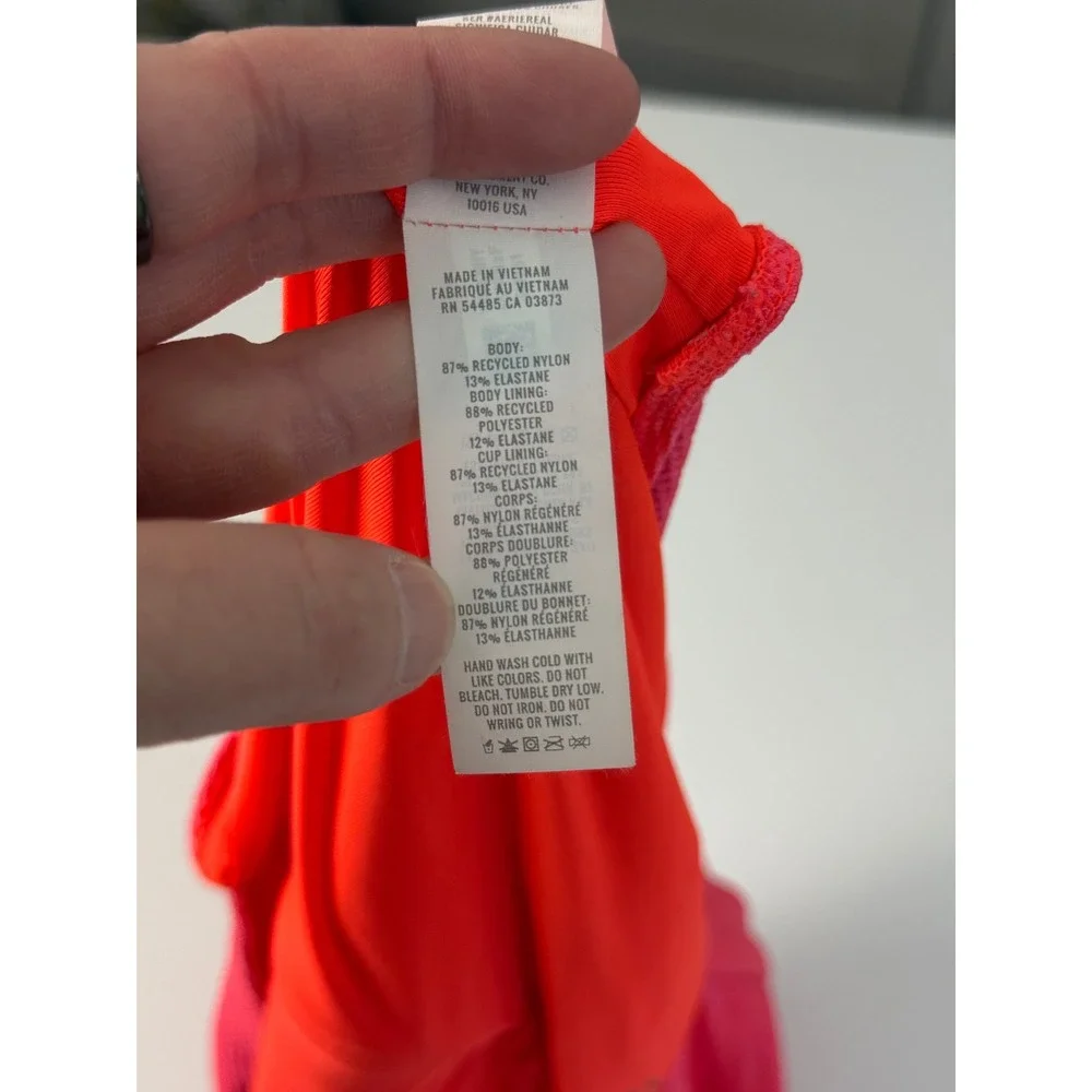Aerie Pink Textured Cutout One Piece Swimsuit XL Long READ DESCRIPTION